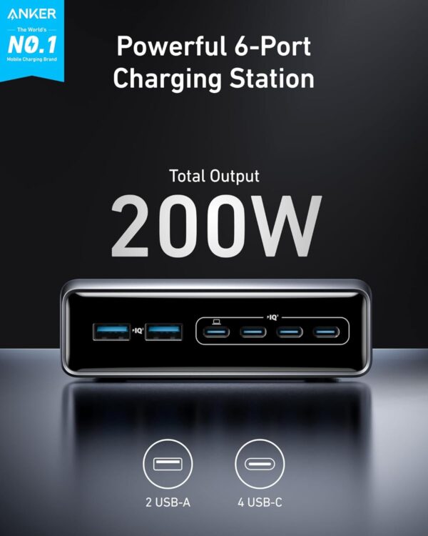 Anker Prime Charger (200W, 6 Ports, GaN) and Anker Prime Silver - Image 2