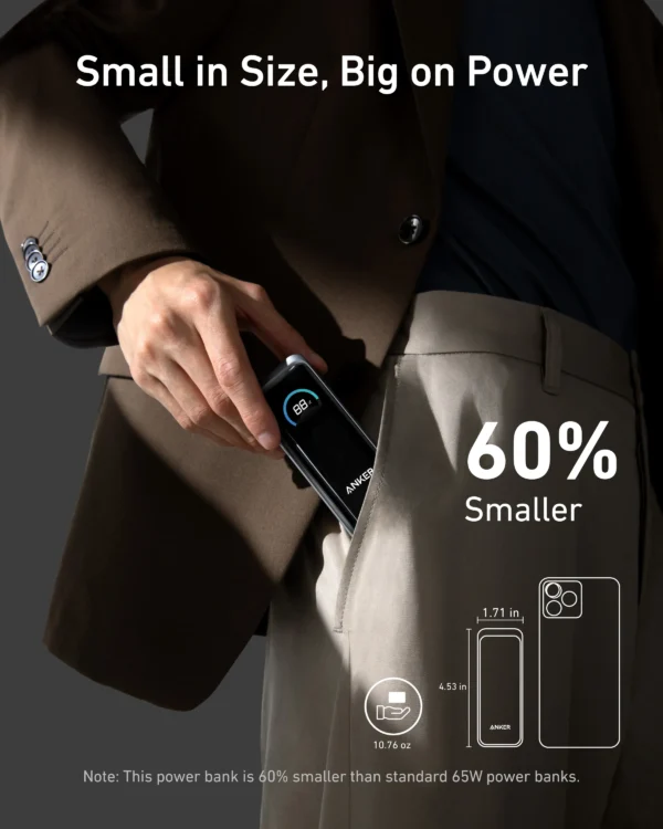Anker Prime Power Bank (9.6K, 65W, Fusion) - Black - Image 4