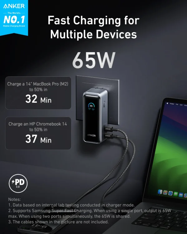 Anker Prime Charger (200W, 6 Ports, GaN) and Anker Prime Silver - Image 8