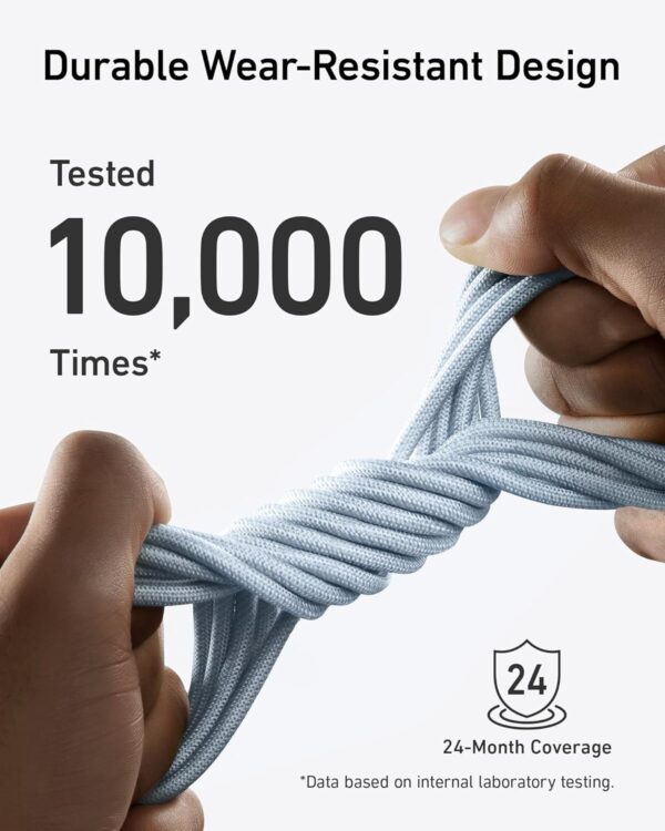 Anker USB-C to USB-C Cable (10ft/3m, 240W, Bio-Braided) Lake Blue - Image 7
