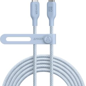 Anker USB-C to USB-C Cable (10ft/3m, 240W, Bio-Braided) Lake Blue