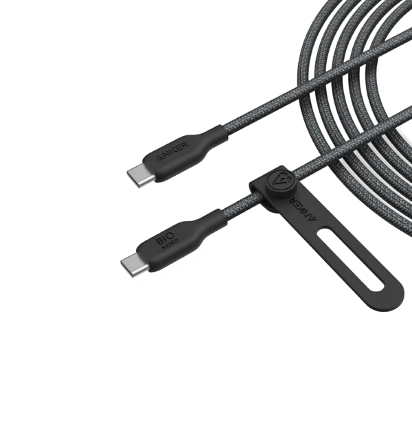 Anker USB-C to USB-C Cable (10ft/3m, 240W, Bio-Braided)  Black