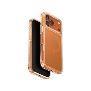 UNIQ Hybrid iPhone 17 Pro Case 2025 6.3-inch Magclick Charging Lifepro Xtreme (Af) - (Frost Clear/Volt Orange)
