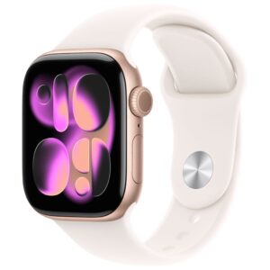 Apple Watch Series 11 GPS 42mm Rose Gold Aluminium Case with Light Blush Sport Band - S/M