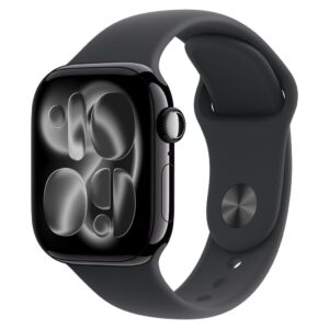 Apple Watch Series 11 GPS 46mm Jet Black Aluminium Case with Black Sport Band - M/L