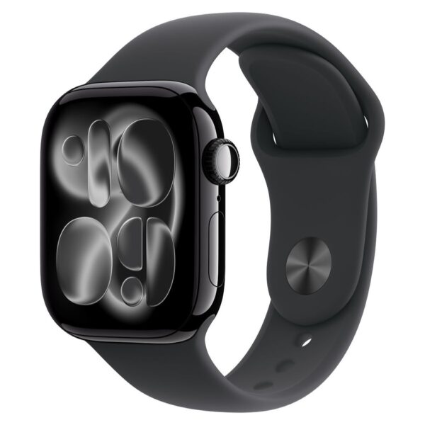 Apple Watch Series 11 GPS 46mm Jet Black Aluminium Case with Black Sport Band - M/L